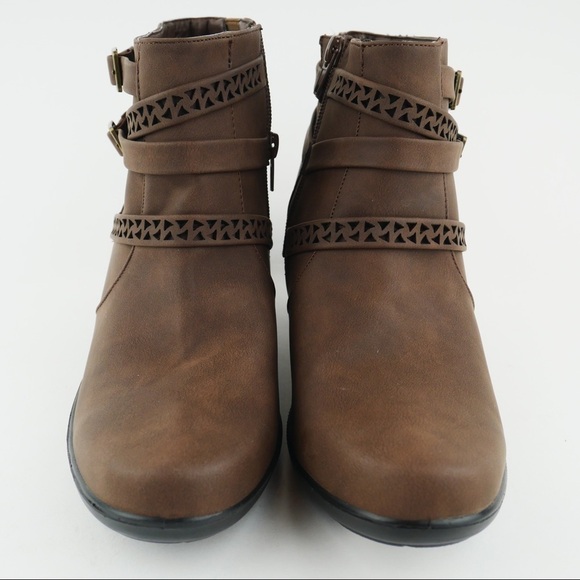 NWT Easy Street Denise sz 8.5 brown laser cut boot - Picture 6 of 9